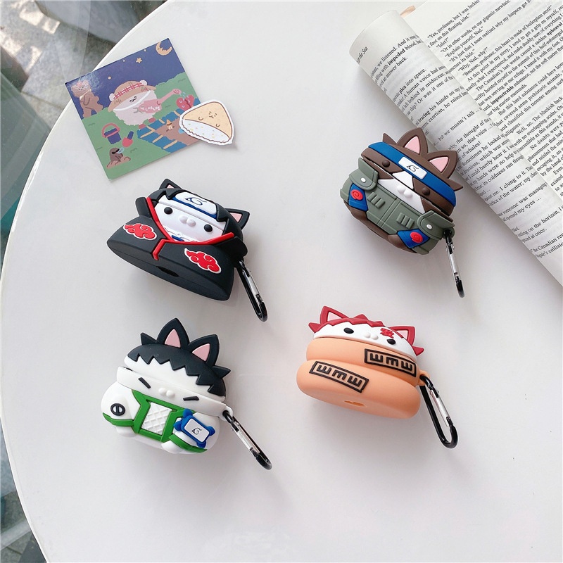 Vỏ Bảo Vệ Hộp Sạc Tai Nghe Bluetooth Apple Airpods 1 / 2  Hình Mèo Naruto Dễ Thương Ốp