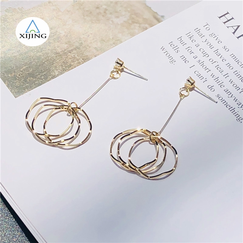 Khuyên Tai Dáng Dài Đính Đá Sang Trọng Trẻ Trung Hợp Thời Trang