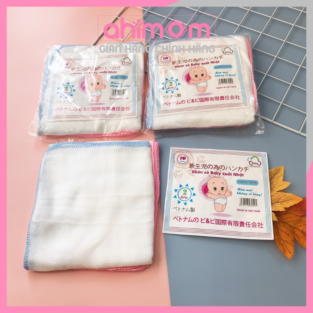 Khăn xô sữa - khăn sữa xuất Nhật ( 1 túi 10 chiếc) hàng loại 1 an toàn cho bé - Ahimom