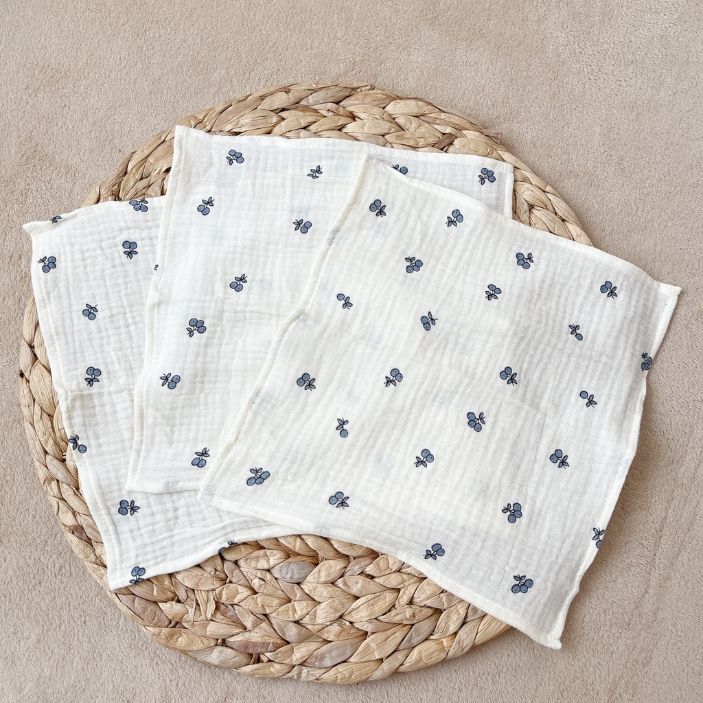 Khăn sữa xô muslin organic CHIPMUNK,thấm hút nhanh, không xù sợi an toàn cho da bé sơ sinh, KT 26x26cm