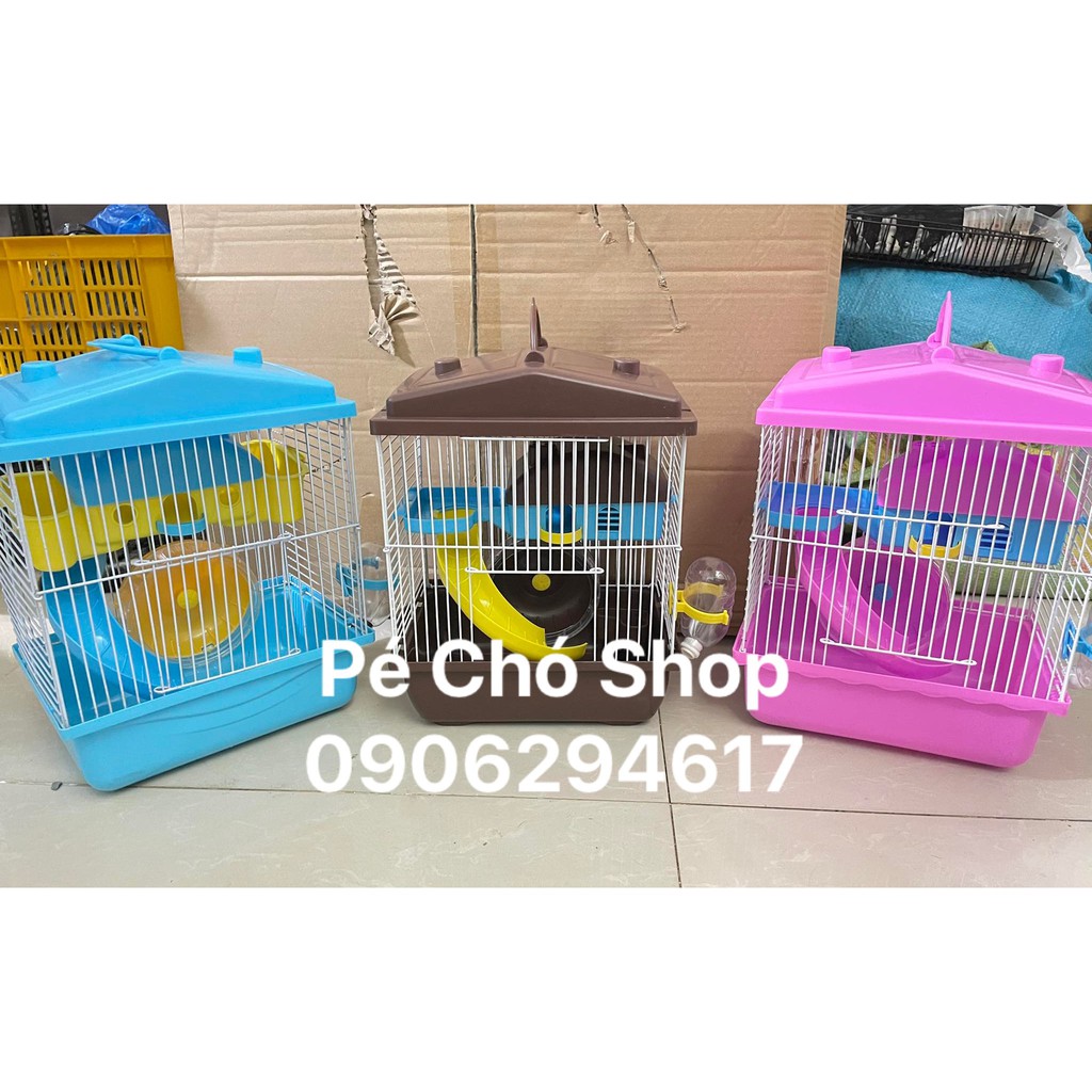 Lồng Hamster Chú Hề mái nhựa size Dài23 rông17 cao 26cm .