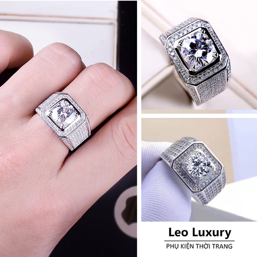 Nhẫn nam nữ đính đá sang trọng Unisex,thời trang phong cách siêu ngầu