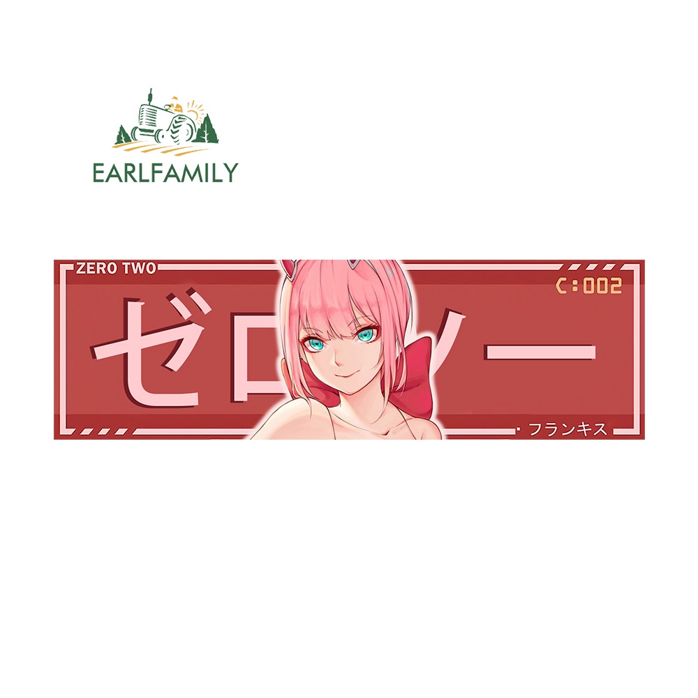 Earlfamily 13cm x 4cm zero two darling in the franxx Xe Dán Anime Đề Can Thời Trang Tắc Xước Mũ Bảo Hiểm Xe Máy Trang Trí