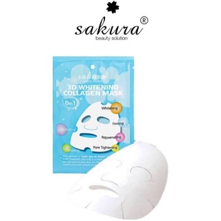 Mặt Nạ Trắng Da Sakura 3D Whitening Collagen Mask Nhật Bản