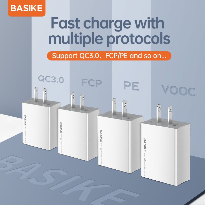 Củ Sạc Nhanh BASIKE AS56 Mini 22.5W QC3.0 Cho iPhone HUAWEI Samsung