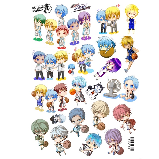 Sticker kuroko no basket 30 cái ép lụa mẫu ảnh khác nhau