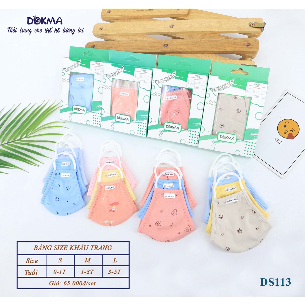 DOKMA Khẩu trang vải sợi tre Bamboo-(Hộp 3C)