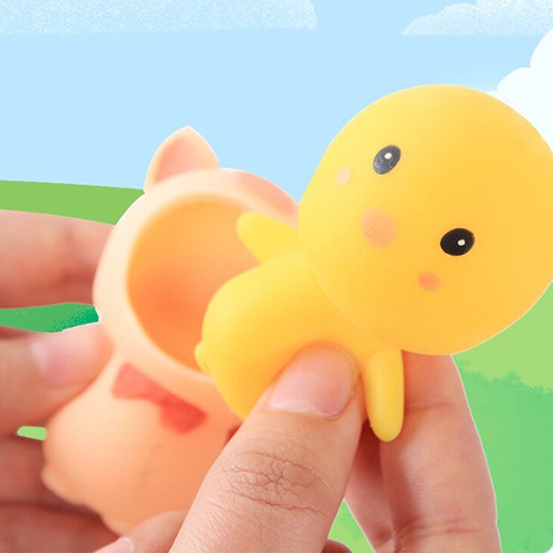Squishy Mochi hình GÀ CON 2 LỚP ÁO NGỘ NGHĨNH mềm dễ thương chân thực giảm stress co dãn đàn hồi ngộ nghĩnh bóp bóp