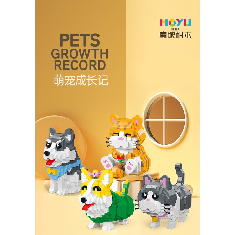 Bộ đồ chơi lắp ghép PET Thú Cưng - Mô hình 3D MOYU Nanoblock