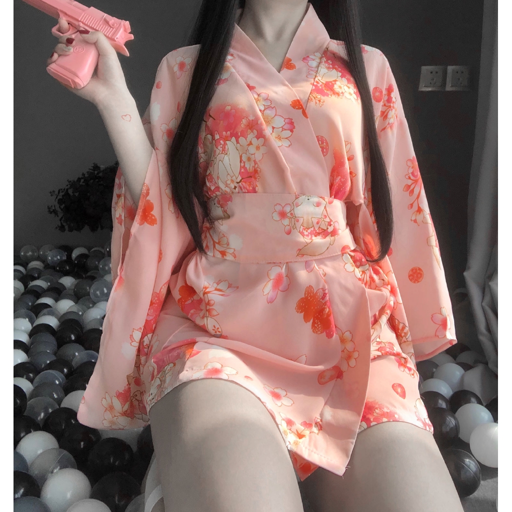 Đầm ngủ nữ phong cách Kimono Nhật Bản gợi cảm