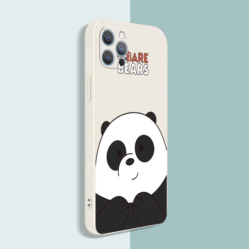 Ốp lưng iphone hình gấu trúc đáng yêu dẻo cạnh vuông bảo vệ camera cho ip 7plus/8plus/x/xs/xsmax/11/12/13/promax