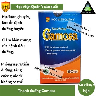 Thanh đường Gamosa Học Viện Quân Y (hộp 60 viên)- Dành cho người tiểu đường và phòng ngừa tiểu đường-CHÍNH HÃNG HVQY