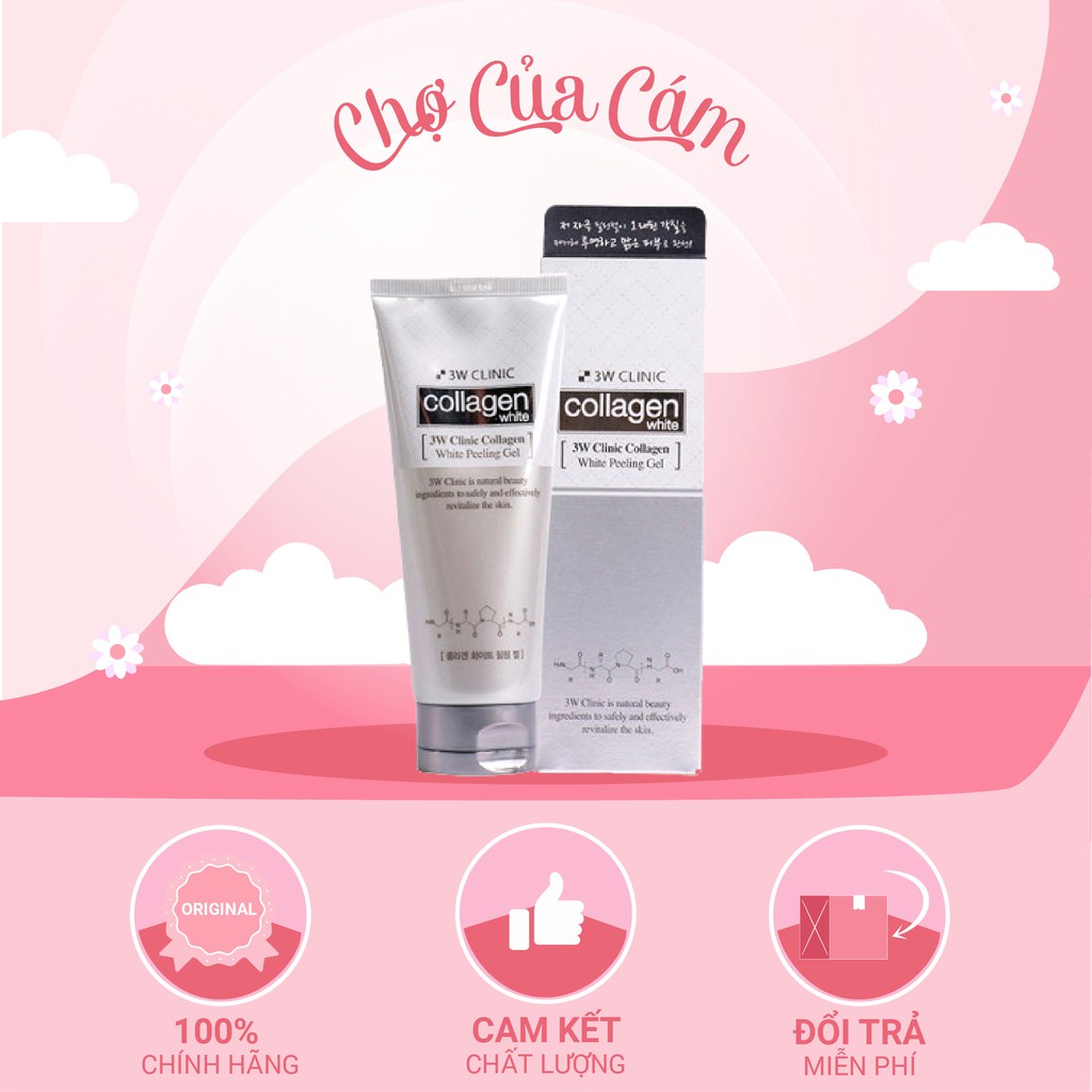 Gel tẩy tế bào chết 3W Clinic Collagen White Peeling Gel 180ml Hàn Quốc