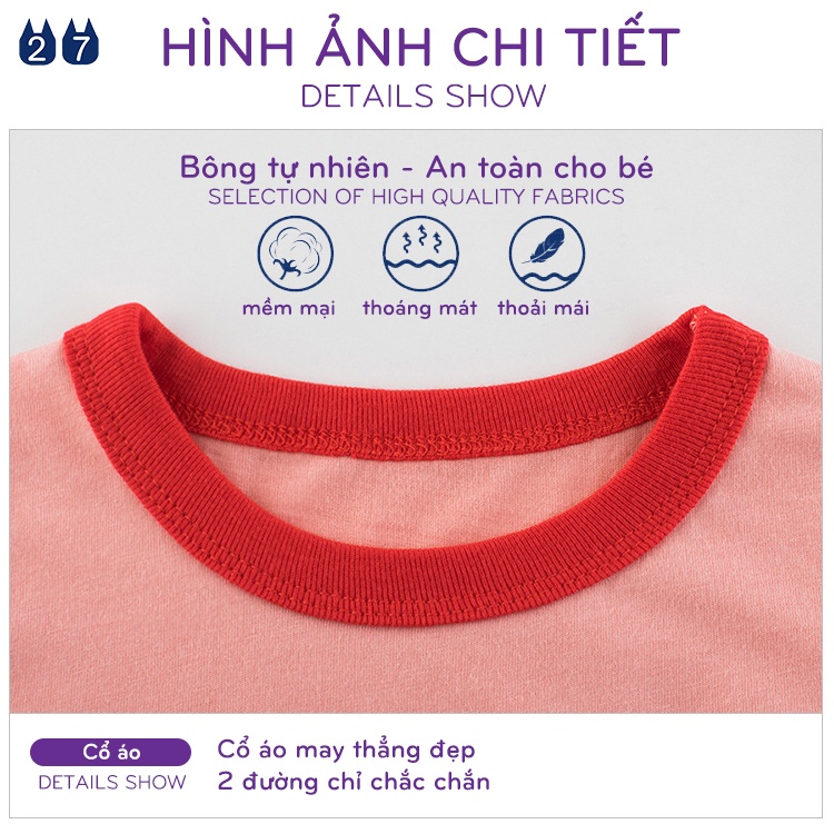 Áo thun cho bé 27HOME họa tiết hình thú đáng yêu chất cotton mềm mịn