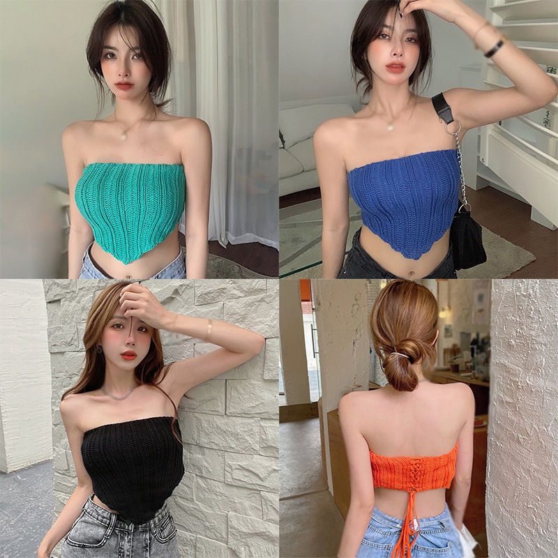 Áo Croptop Sát Nách Thiết Kế Hở Lưng Quyến Rũ