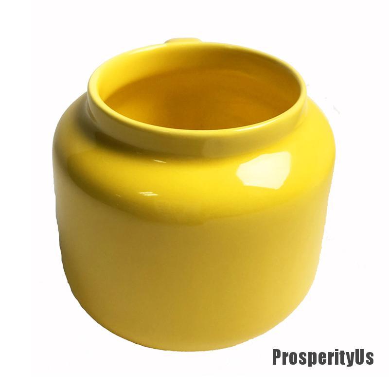 [ProsperityUs] 250ml Yellow Ceramic Mug Smile Expression Cartoon Coffee Milk Tea Cup