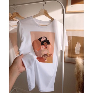 Áo thun trẻ trung đủ size form rộng phong cách unisex, Trắng