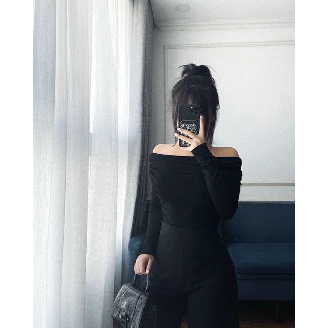 áo trễ vai với đường kẻ siêu yêu