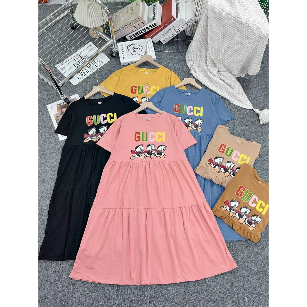 Váy Bầu Đầm Bầu Thun Cotton In Chữ Hình Cá Tính Chất Mát Phù Hợp Đi Chơi Mặc Ở Nhà