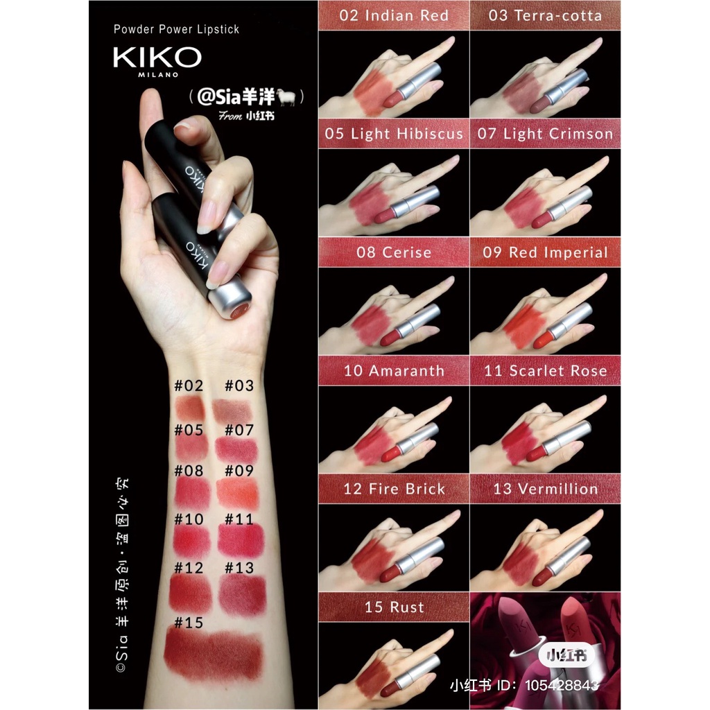 Son thỏi lì mềm môi Kiko Powder Powder Lipstick