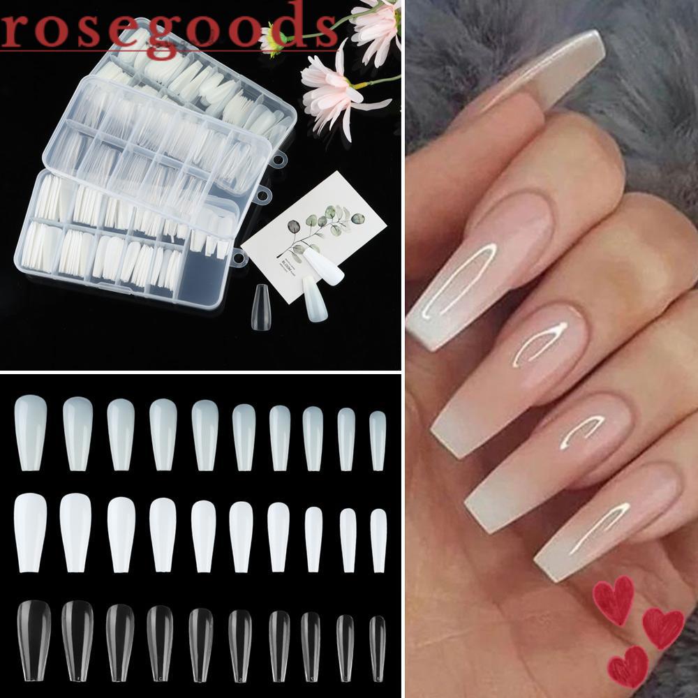 Hộp 100 Móng Tay Giả Acrylic Bảo Vệ Toàn Diện DIY Ốp