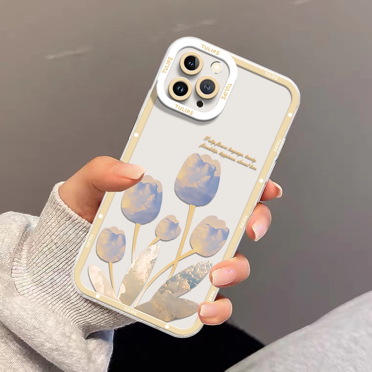 Ốp Điện Thoại TPU Dẻo Trong Suốt Họa Tiết Hoa Xinh Xắn Chống Sốc Cho IPhone 13 12 Pro Max 11 Xs XR 8 7 6S Plus Xs Max