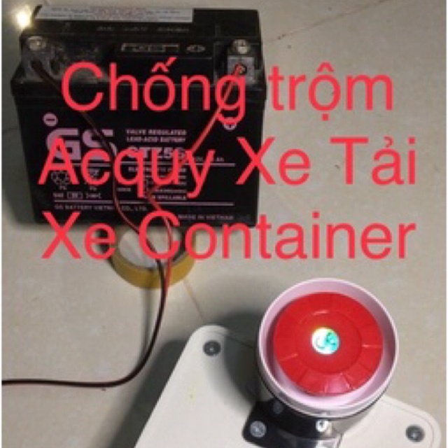Báo Động chống trộm acquy xe tải,xe container,còi hú lớn+pin sạc tích điện