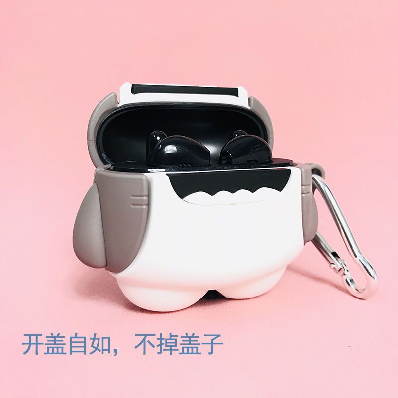 Vỏ Bảo Vệ Hộp Sạc Tai Nghe Bluetooth OPPO Enco Air 2 Bằng Silicon Họa Tiết Hoạt Hình Gấu / Cá Mập / Dâu Tây Dễ