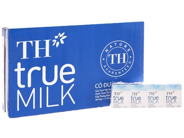 Thùng 48 Hộp Sữa Tươi TH True Milk 110ml Ít Đường / Có Đường