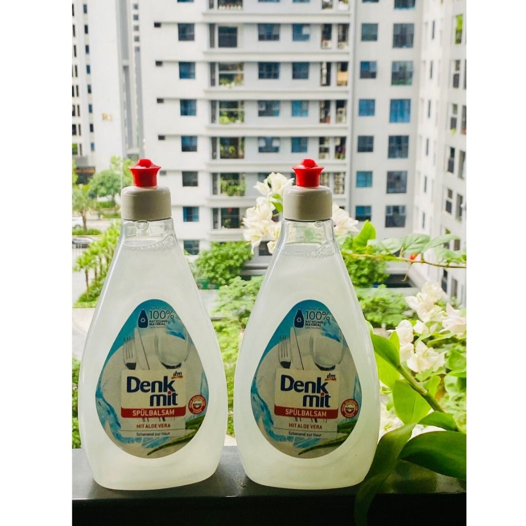 Nước rửa bát DENKMIT, nước rửa chén lô hội, đậm đặc, an toàn cho da tay dung tích 500ml SK01
