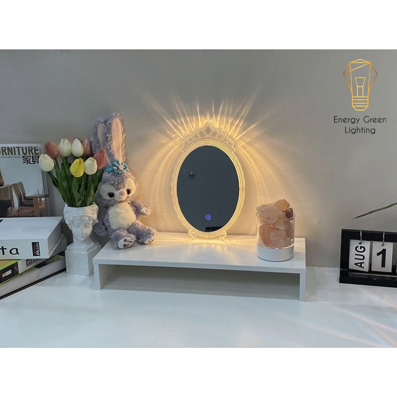 Gương Để Bàn,Gương Trang Điểm Energy Green Lighting Cảm Ứng Có Đèn GTD-1096 - 3 Chế Độ Ánh Sáng