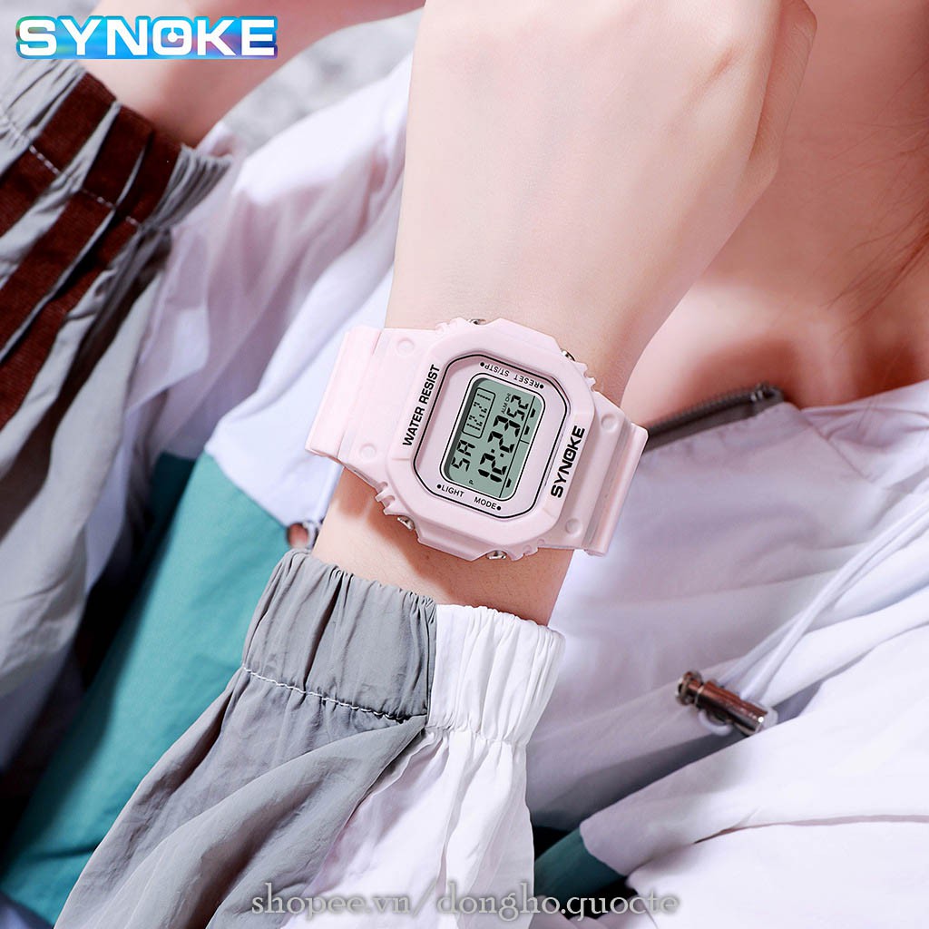 Đồng hồ thể thao nam nữ SYNOKE SY02 nhựa PU cao cấp bền bỉ năng động