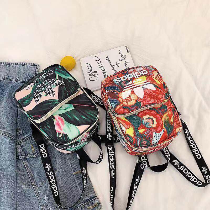 Balo mini ADIDAS xuất xịn vải dù in hoa văn hoạ tiết nhiều màu