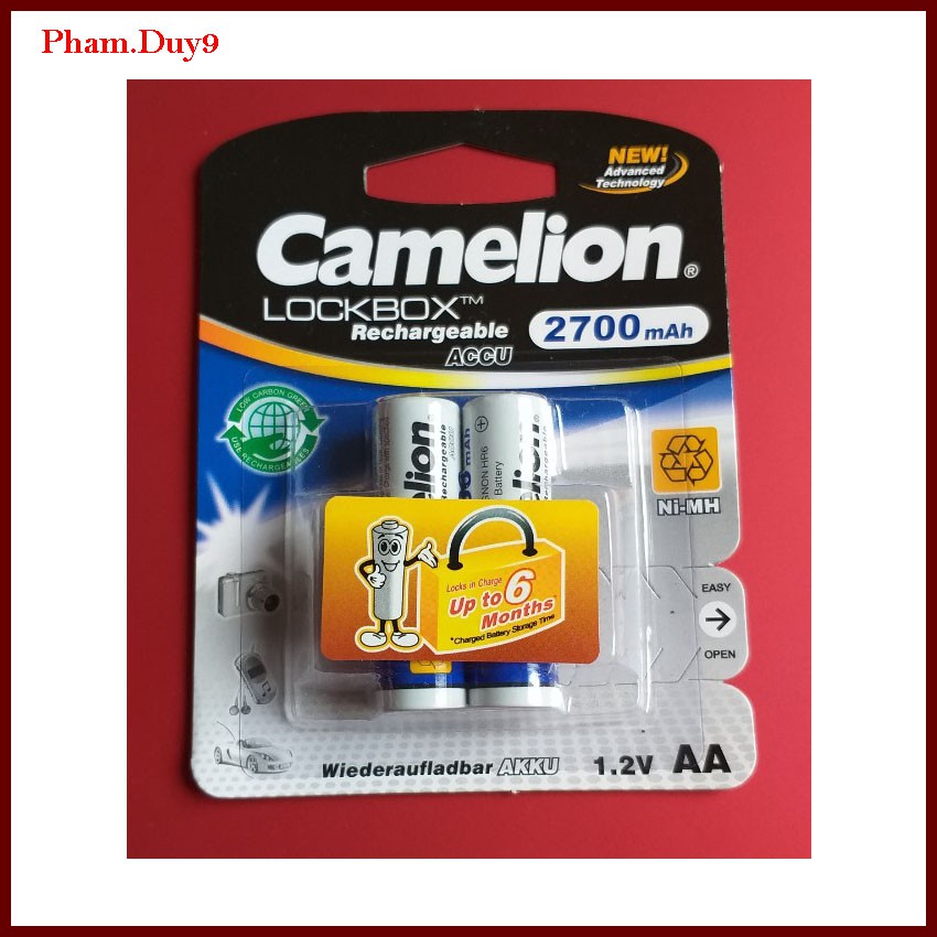 Pin Sạc AA Camelion 2700Mah Vỉ 2 Viên ( có VAT )