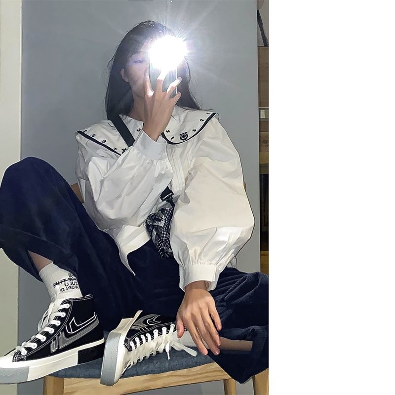 youngz Women's Black and White Casual Shoes Classic All-Matching Street Shot High-Top Canvas Shoes