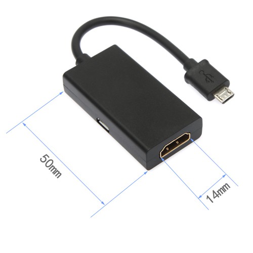 Cáp MHL chuyển Micro USB to HDMI (Đen) từ điện thoại lên TIVI - Cáp chuyển đổi MHL Đen