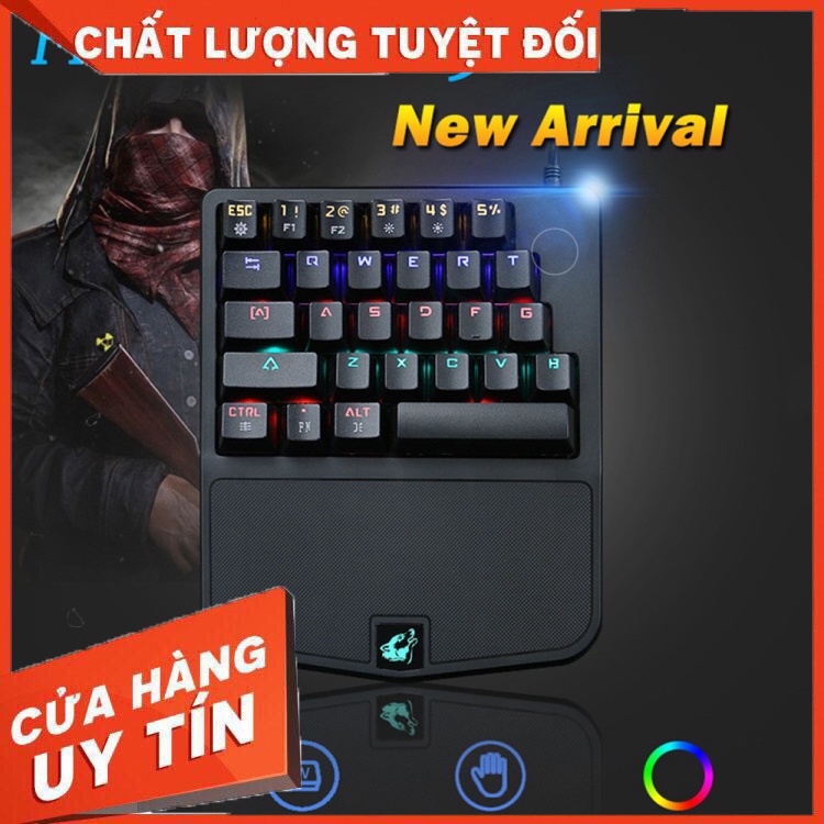 Bàn phím cơ 1 tay Free Wolf K9 Gaming Bàn Phím cho PUBG OW LOL