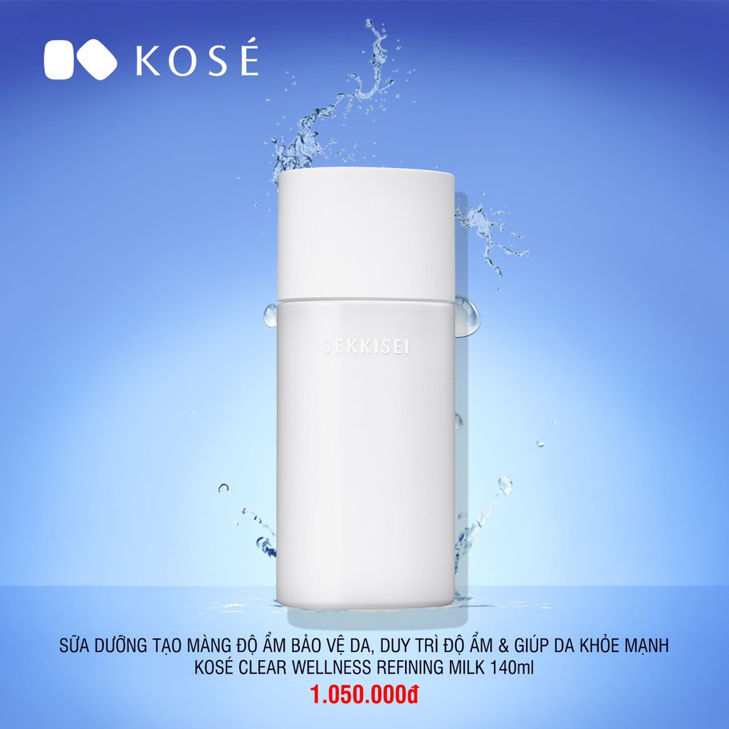 NHŨ TƯƠNG DƯỠNG ẨM - KOSE SEKKISEI CLEAR WELLNESS REFINING MILK 140ML