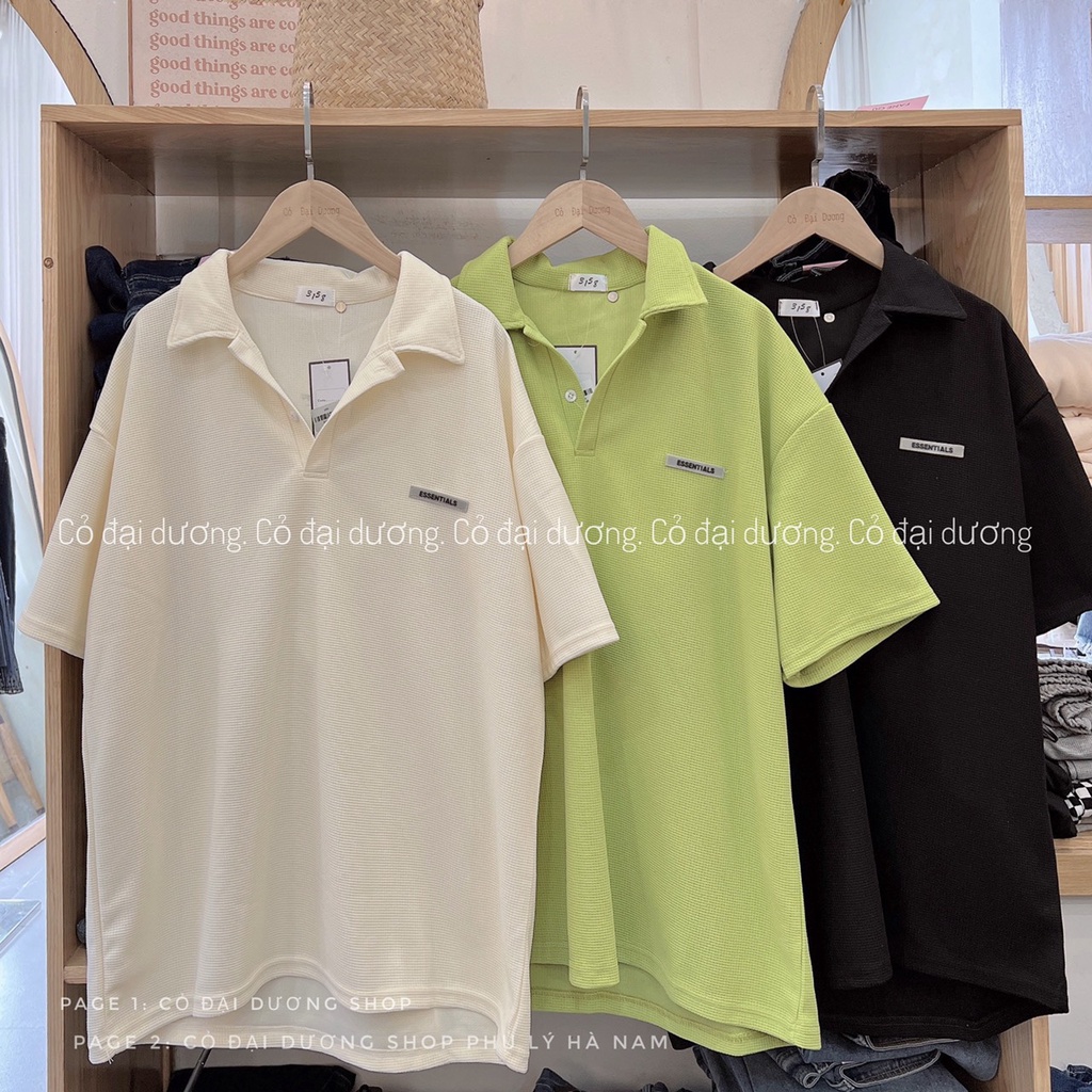 Áo Thun Polo Nam Nữ  Form Rộng Tổ Ong Logo Essen Vải Dày Mịn Thoáng Mát Thiết Kế Thời Trang Kiểu Dáng Năng Động