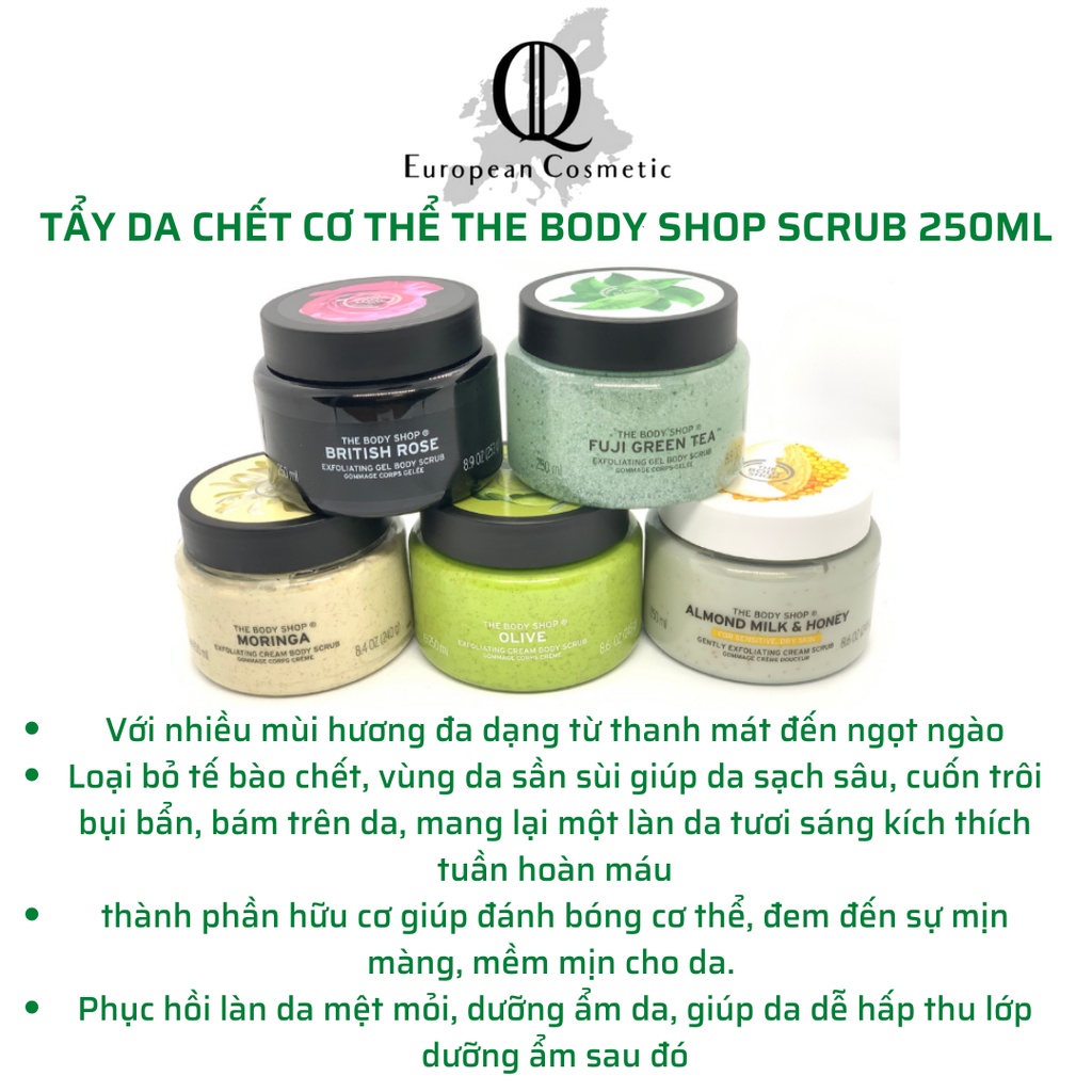 Tẩy da chết cho cơ thể The Body Shop Body Scrub giúp da mềm mướt, bóng khoẻ, sáng mịn 250ML