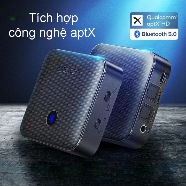 [Mã ELHACE giảm 4% đơn 300K] Bộ nhận và phát Bluetooth 5.0 hỗ trợ SPDIF Optical và atpX UGREEN CM144 70158