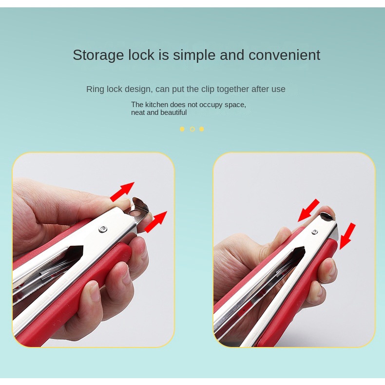 Kẹp Gắp Thức Ăn Bằng Silicone Và Thép Không Gỉ Chống Trượt