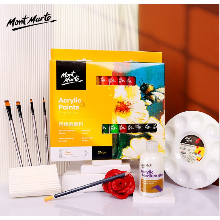 [TẶNG GIẤY VẼ] Màu Acrylic Mont Marte  12ML