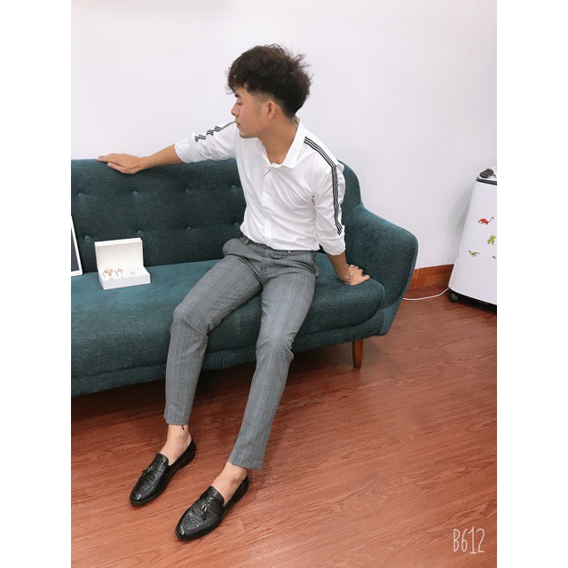 Quần Âu Kẻ Caro Cao Cấp Form Dáng Trẻ Trung