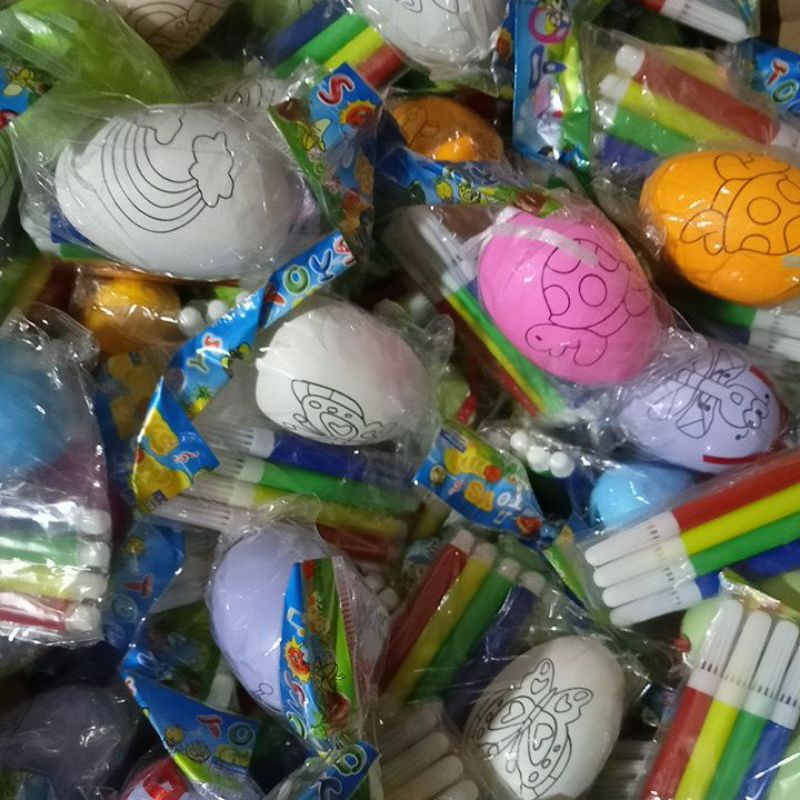 10 trứng tô màu kèm bút