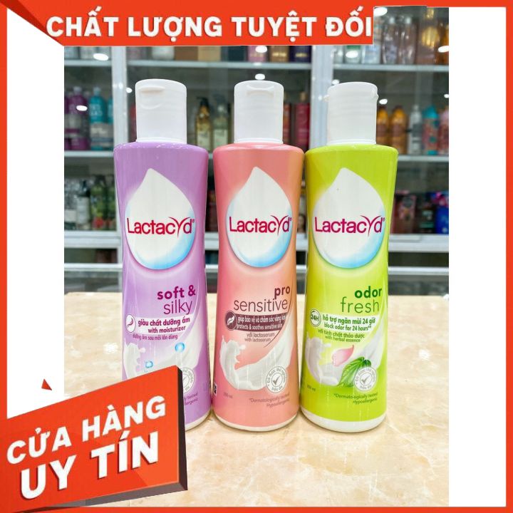 DUNG DỊCH VỆ SINH LACTACYD SOFT &amp; SILKY 250ML -đủ màu mùi hương dịu nhẹ an toàn cho mọi loại da giúp chị em tự tin ,cả n