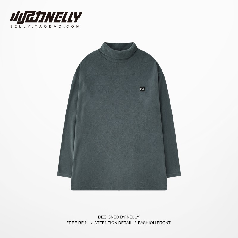 Áo len nỉ cao cổ áo dài tay nam nữ thu đông áo thun