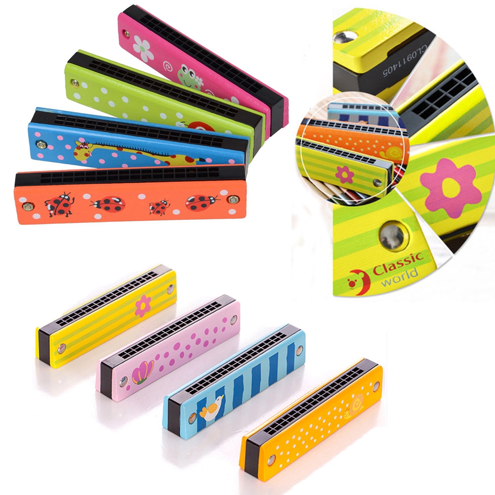 Kèn harmonica chất liệu gỗ + kim loại cho trẻ