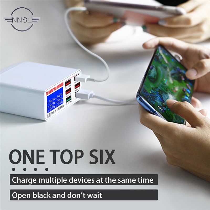 Bộ Sạc Nhanh Qc3.0 Usb 6 Cổng Màn Hình Lcd Kỹ Thuật Số Cho Điện Thoại / Máy Tính Bảng | BigBuy360 - bigbuy360.vn