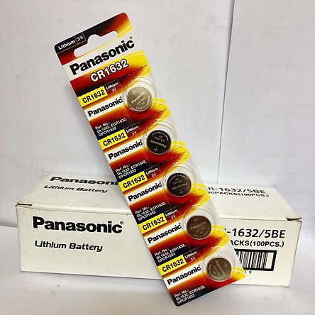 Pin đồng hồ, điều khiển Panasonic CR1632 (Vỉ 5 vên)